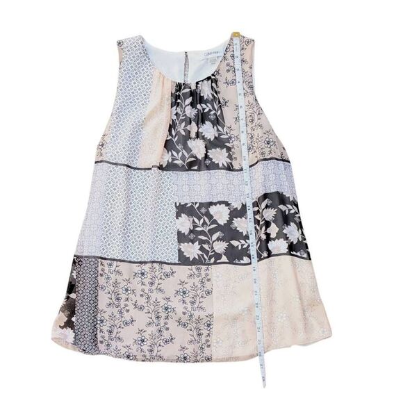 NWOT Calvin Klein Suit Separates sleeveless flowy blouse floral patchwork - Picture 7 of 13